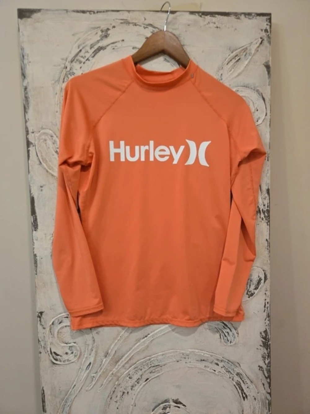 Hurley Orange Crewneck Logo Long Sleeve